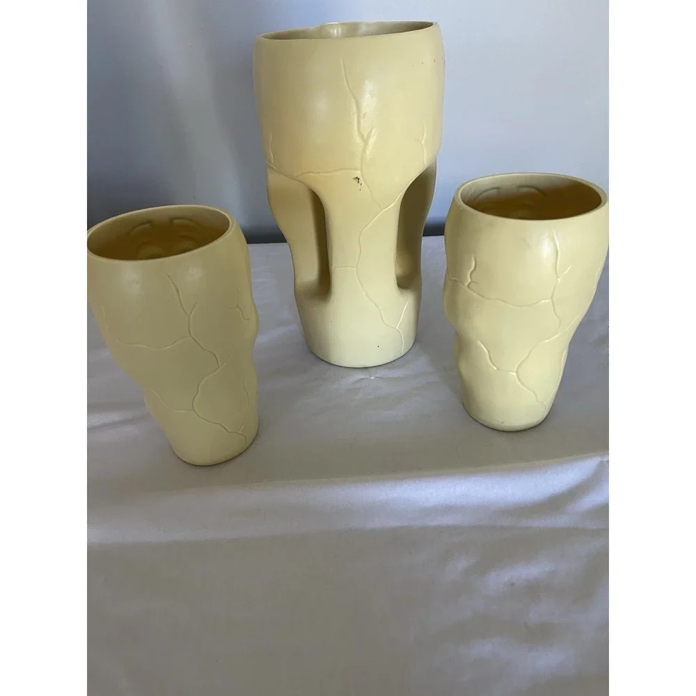 Vintage Halloween Pitcher And Cups Blow Mold Skeleton Skull Zombie